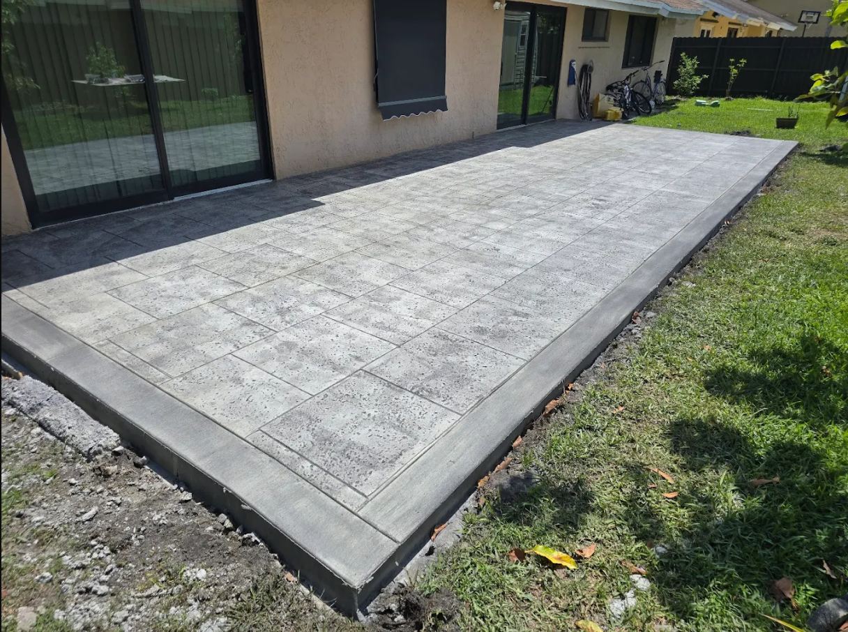 Stamped concrete pool deck in Fort Lauderdale, FL