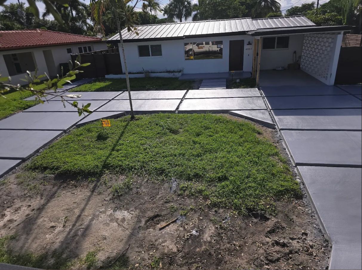 Stamped concrete driveway in Weston, FL